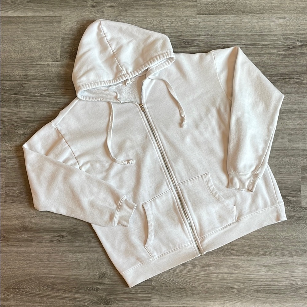 Full Tilt white zip up jacket with hood